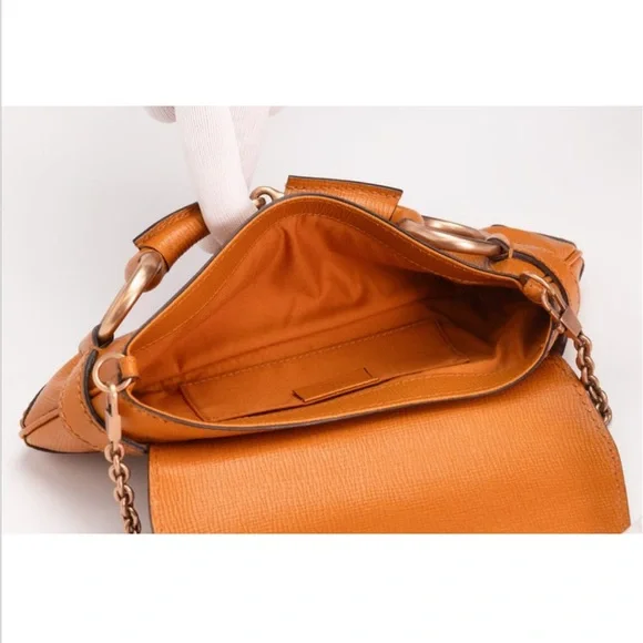 ISO Gucci Orange/Tan/Caramel Leather Horsebit Shoulder Bag - Picture 2 of 3